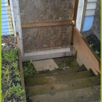 Mold Removal Portland, OR - Before rebuild services of exterior basement entry